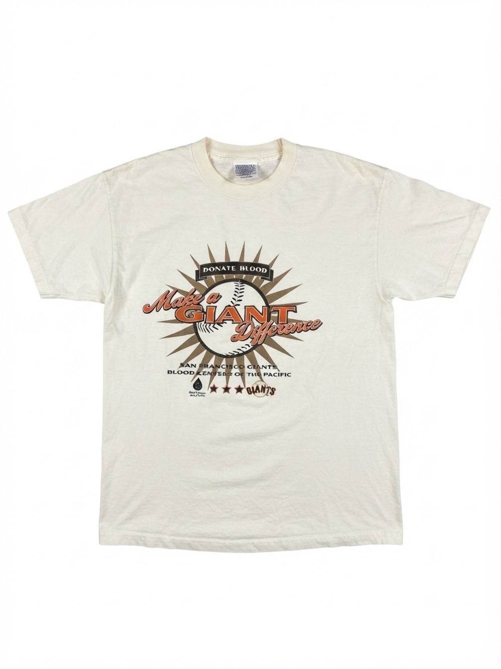 Hanes Heavyweight T-Shirt San Francisco‎ Giants Blood Centers of Pacific Vintage